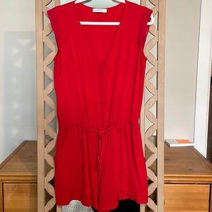 Milly Silk Red Short Romper